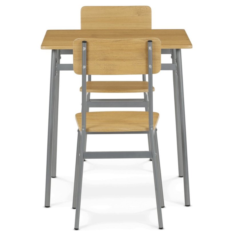 Jídelní set s 2 židlemi, 70x70x76cm, mdf, dub, AUT-O2122 OAK - Barva: hnědá#eup349661euv2