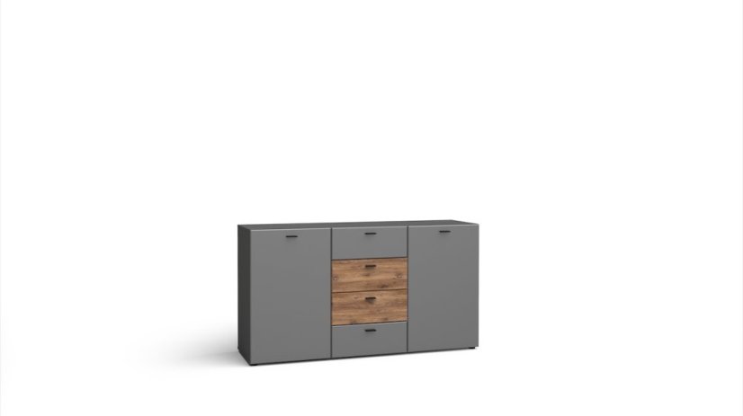 Komoda MILANES 150 grafit mat / dub flagstaff