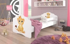 Postel s matrací a zábranou CASIMO LION 140x70 bílá (78 x 58) cm