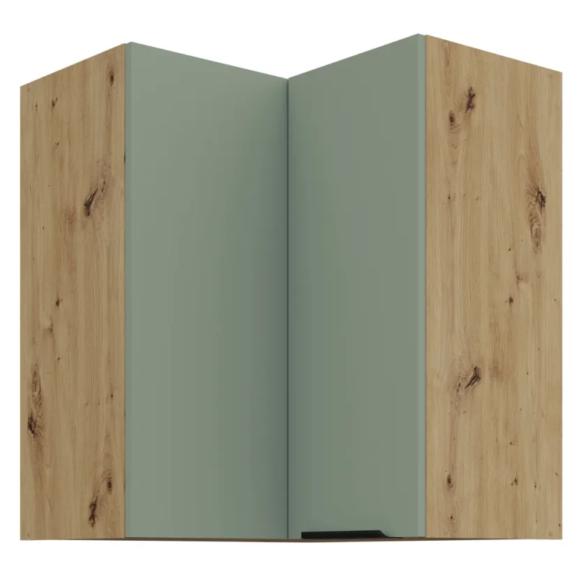 Horní rohová skříňka, aquamarine/dub artisan, ARSANY 60x60 GN-72 2F