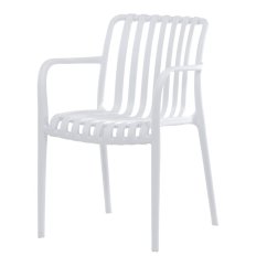Židle jídelní, stohovatelná, bílý plast (55 x 58) cm