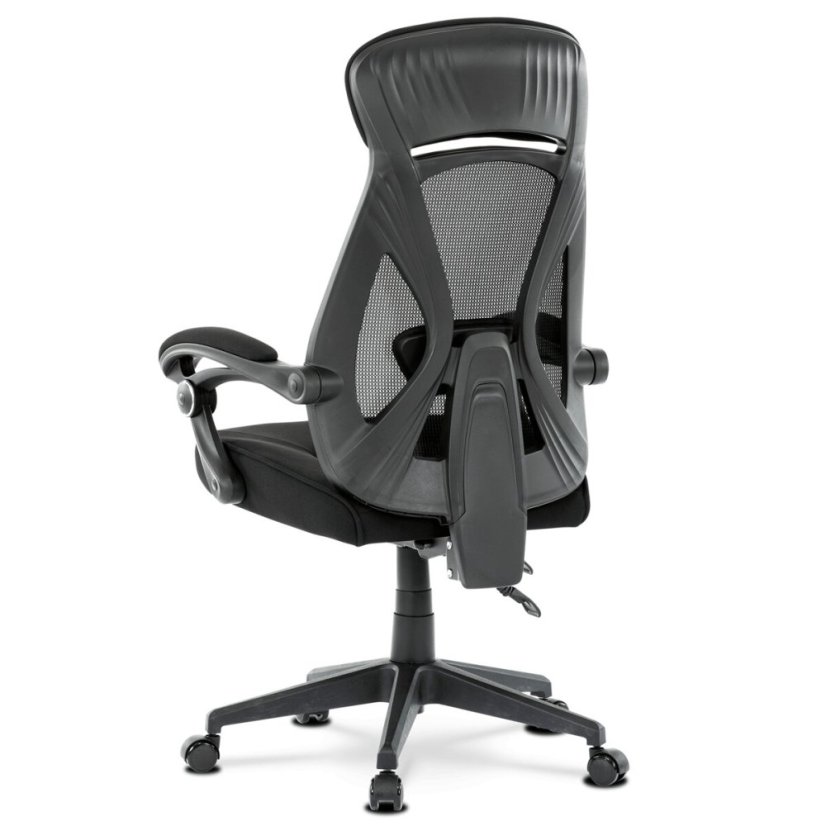 Kancelářská židle, potah černá látka a černá síťovina MESH, PC mech. s aretací