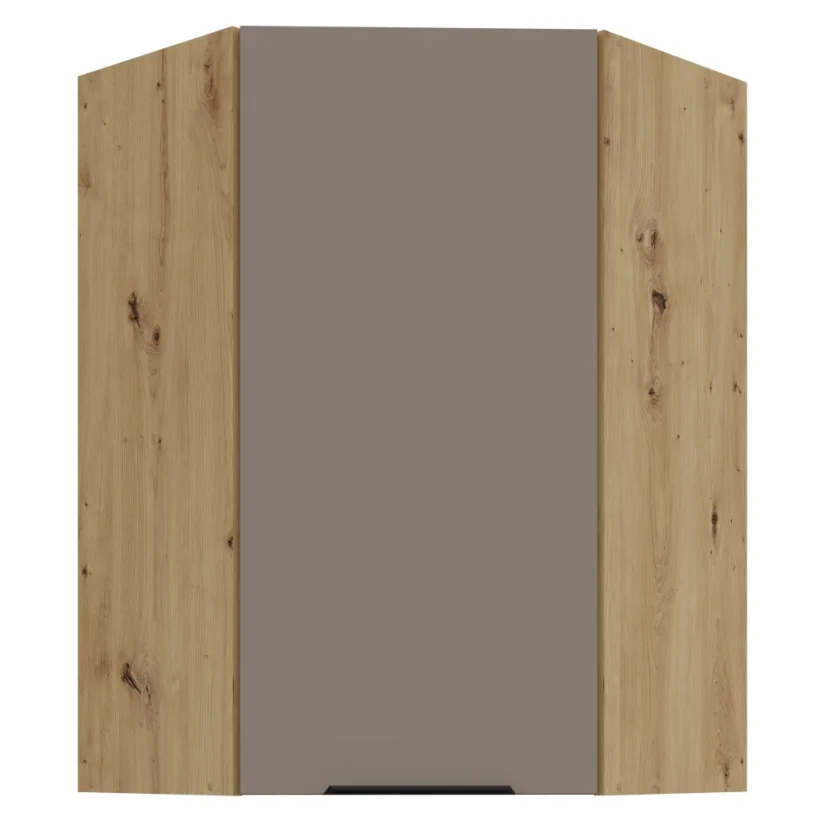 Horní rohová skříňka, FRISBO 60x60 GN-90 1F, sandgrau/dub artisan