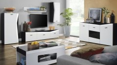 Obývací stěna VEKRA černá / bílá