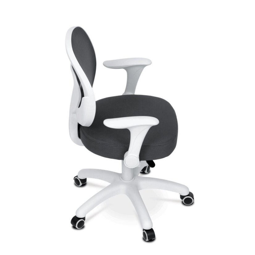 Dětská židle, výškově nastavitelná, šedá síťovina, KA-K1062 GREY