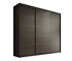 Posuvná skříň Andy 250 černá (250 x 215) cm – 12 polic pro přehledné uložení