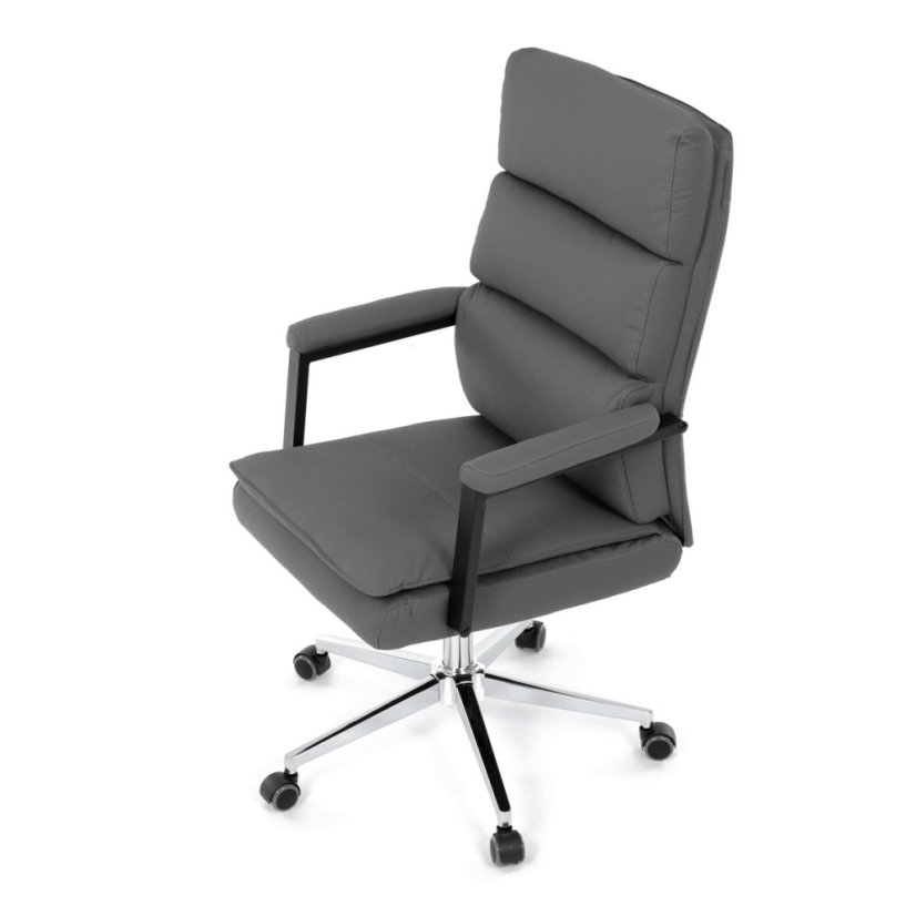 Kancelářské křeslo, houpací mechanismus, šedá ekokůže, KA-D8104 GREY