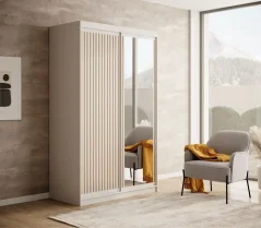 Posuvná skříň Delia 120 bílá (120 x 205) cm – 5 polic pro přehledné uložení