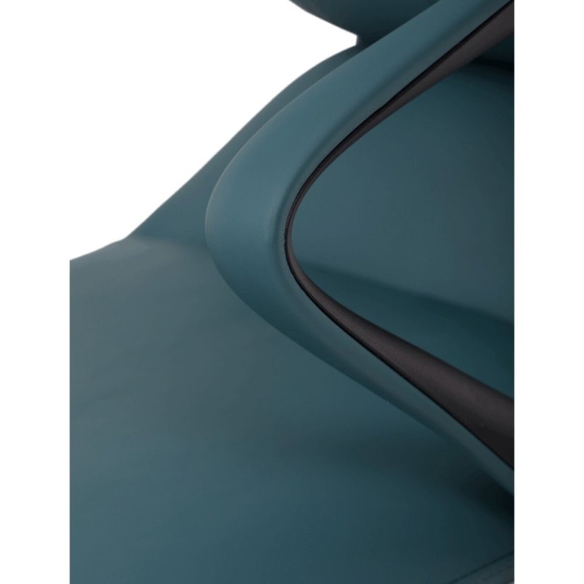 Kancelářské křeslo, houpací mechanismus, modrá ekokůže, KA-T8426 GRN