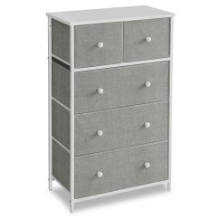 Komoda 56x30x93cm, kov, šedá, AUK-E1051 GREY