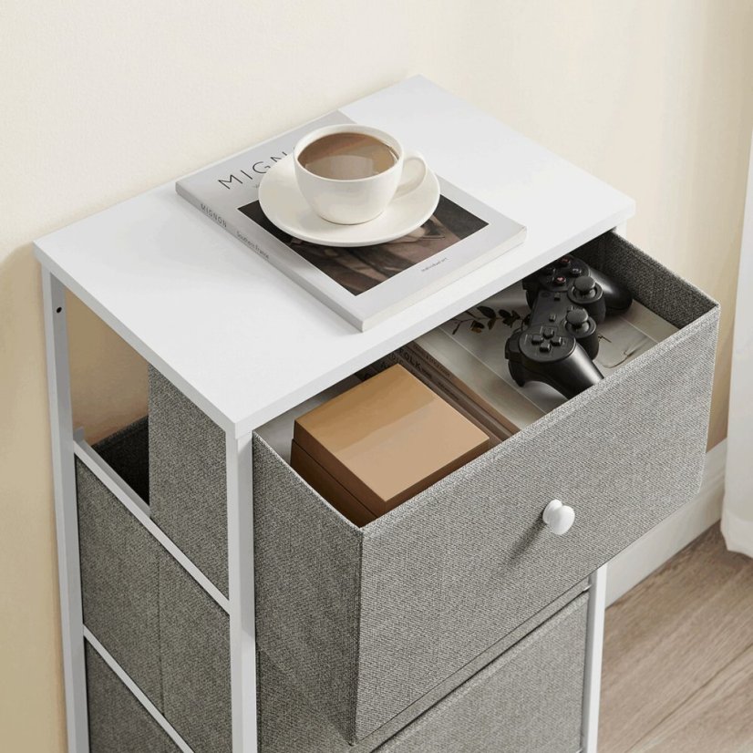Komoda 45x30x92cm, mdf, šedá, AUK-E1031 GREY - Barva: bílá#eup349561euv2