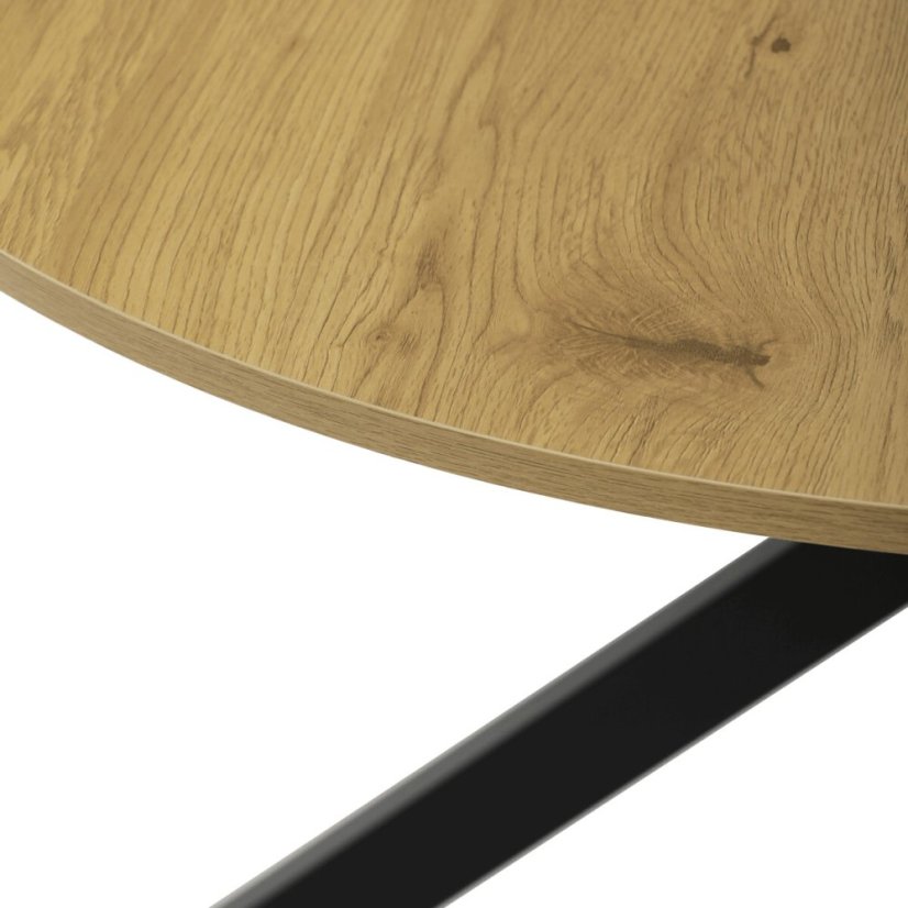 Kulatý jídelní stůl 120x120cm, mdf, divoký dub, HT-F4120 OAK