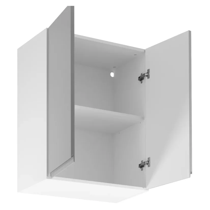 Horní skříňka, bílá / šedý extra vysoký lesk, AURORA G602F
