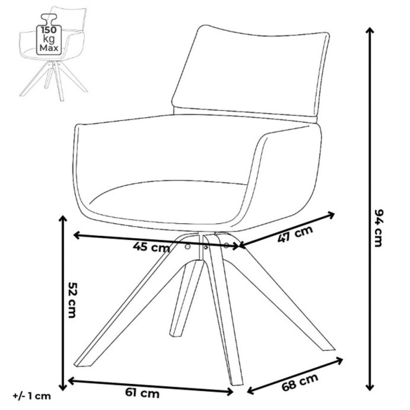 Jídelní židle, šedá, manšestrová látka, HC-X1128 GREY2