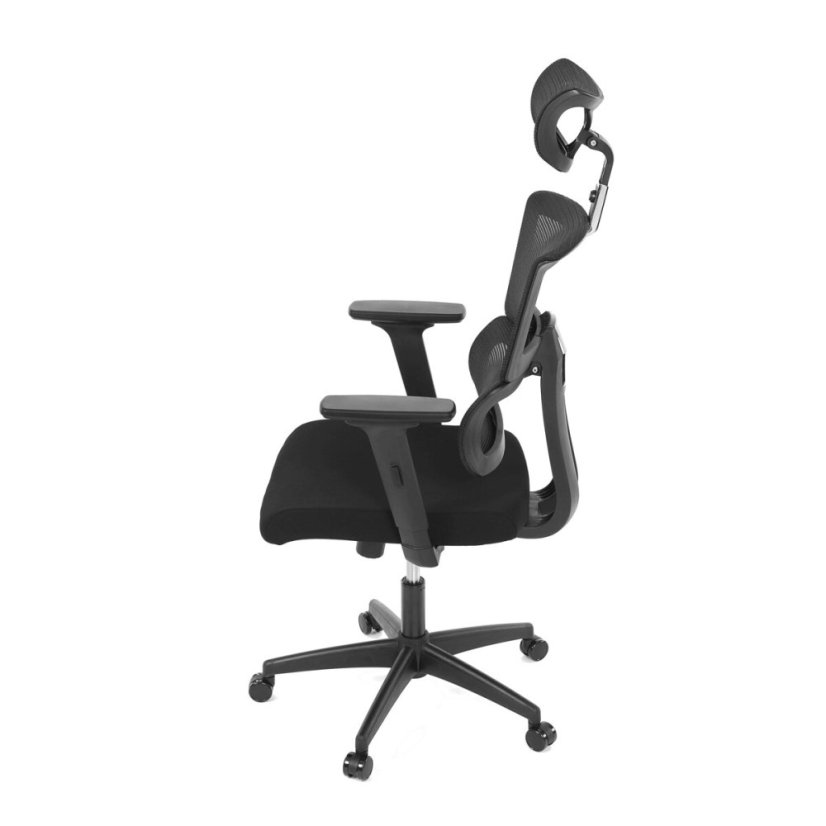 Kancelářská židle KA-B1025 BK, houpací mechanismus, černá síťovina (63 x 68) cm