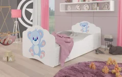 Postel s matrací a šuplíkem CASIMO BLUE BEAR 140x70 bílá (78 x 58) cm