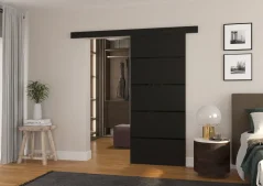 Posuvné nástěnné dveře MUSCHU 86 černá (86 x 205) cm – záruka 4 roky