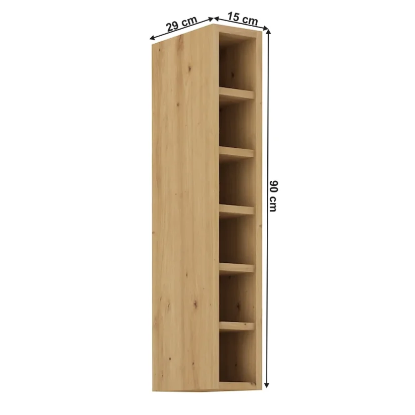 Horní policová skříňka LULA 15 G-90 OTW, dub artisan (15 x 90) cm