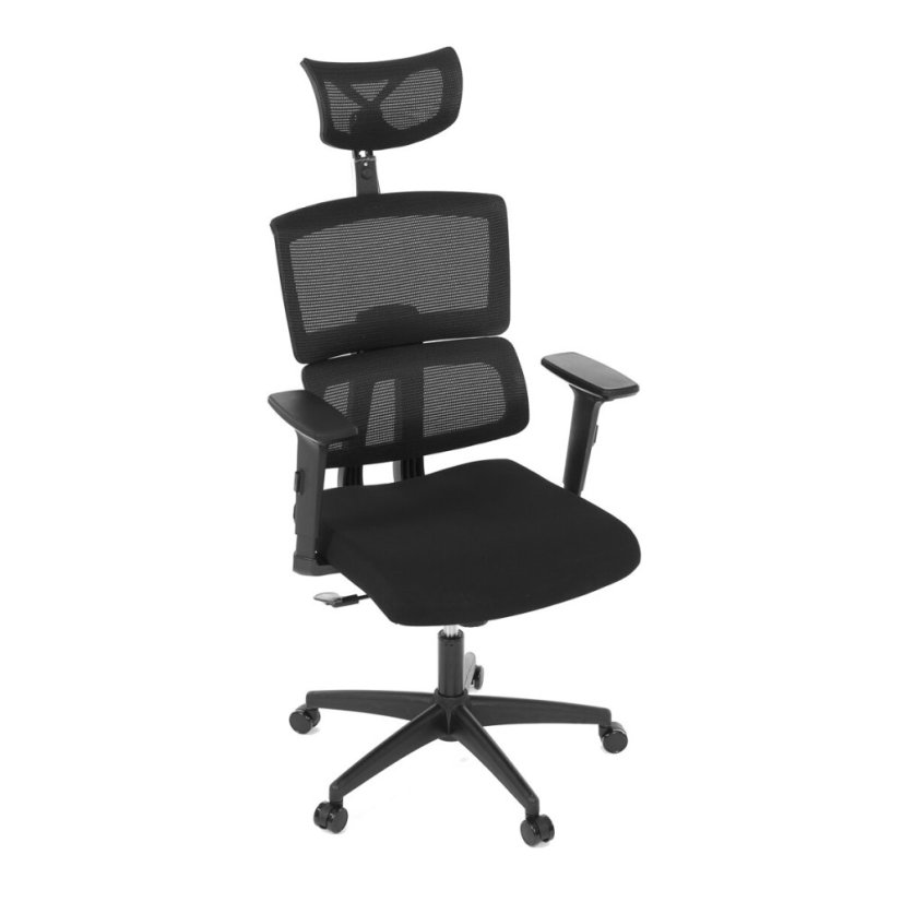 Kancelářská židle KA-B1025 BK, houpací mechanismus, černá síťovina (63 x 68) cm