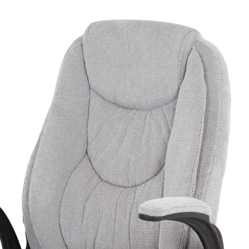 Kancelářská židle, šedá látka, kříž plast černý, synchronní mechanismus