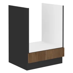 Spodní skříňka na vestavný sporák MENZO 60 D GAZ BB, ořech okapi/černá (60 x 82) cm