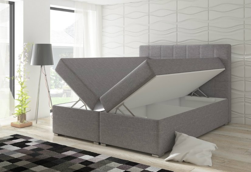 Kontinentální postel Boxspring DIANA tmavě šedá - Vyberte rozměry: 160  x 200 cm