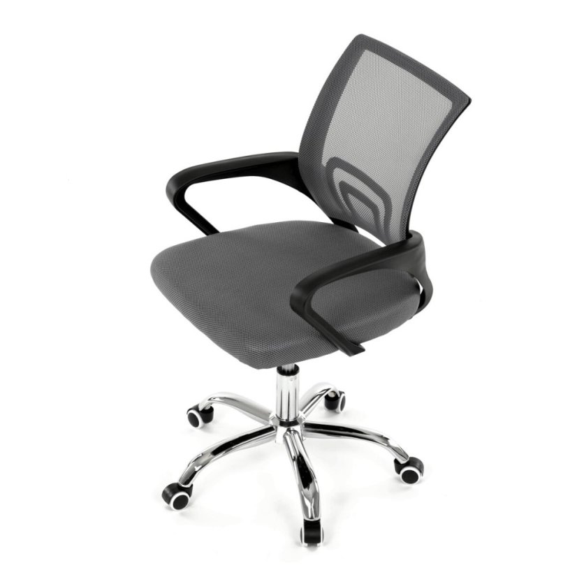 Dětská židle, výškově nastavitelná, šedá síťovina, KA-L103 GREY