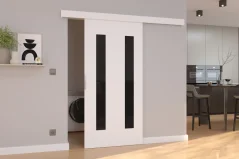 Posuvné nástěnné dveře HERS 106 bílá (106 x 205) cm – záruka 4 roky