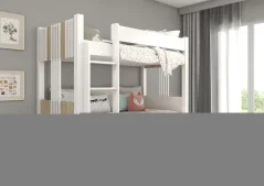 Patrová dvoulůžková postel s matracemi ARTA 200x90 – sonoma (214 x 103) cm