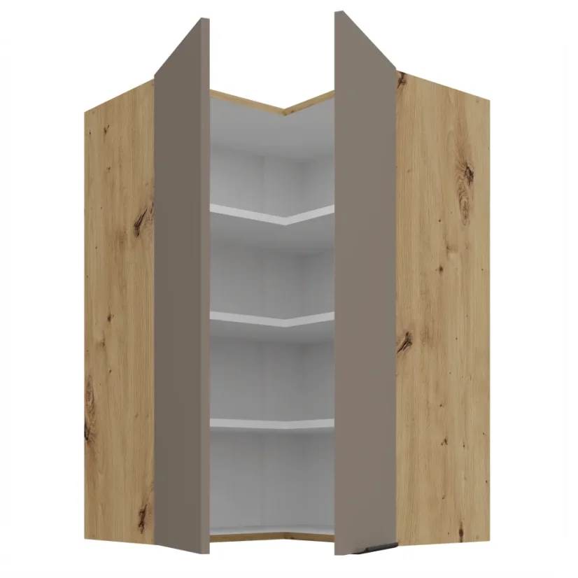 Horní rohová skříňka, sandgrau/dub artisan, FRISBO 60x60 GN-90 2F