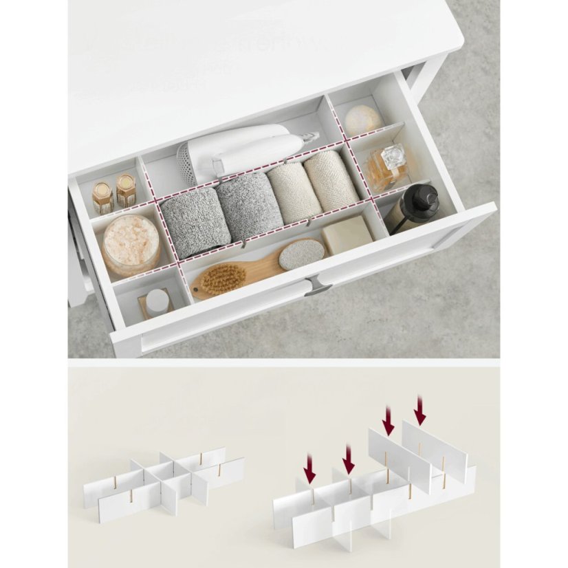 Koupelnová skříňka 60x30x80cm, mdf, bílá, AUK-E1054 WT