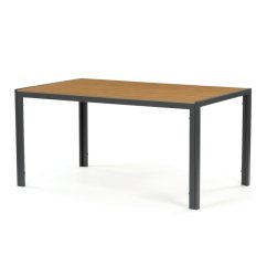 Stůl zahradní 150x90x73, deska polywood v dekoru dubu, šedá kovová konstrukce