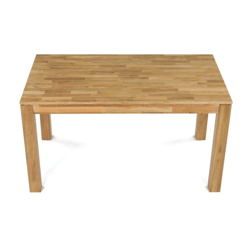 Jídelní stůl 140x80x75, masiv dub bílý, povrchová úprava olejem, nohy 8x8 cm