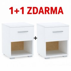 Noční stolek ELENA bílá 1+1 ZDARMA