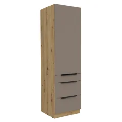 Vysoká skříňka FRISBO 60 DKS-210 3S1F, sandgrau/dub artisan (60 x 210) cm