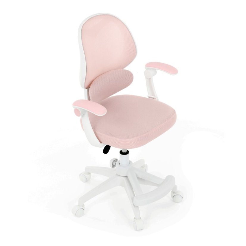 Dětská židle, výškově nastavitelná, růžová síťovina, KA-W8008 PINK
