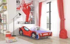 Postel s matracem SPIDER 140x70 červená (74 x 48) cm – matrace v ceně – lůžko je připravené hned po montáži