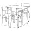Jídelní set s 4 židlemi, 110x70x76cm, mdf, divoký dub, AUT-O2156 OAK - Barva: bílá#eup349669euv3