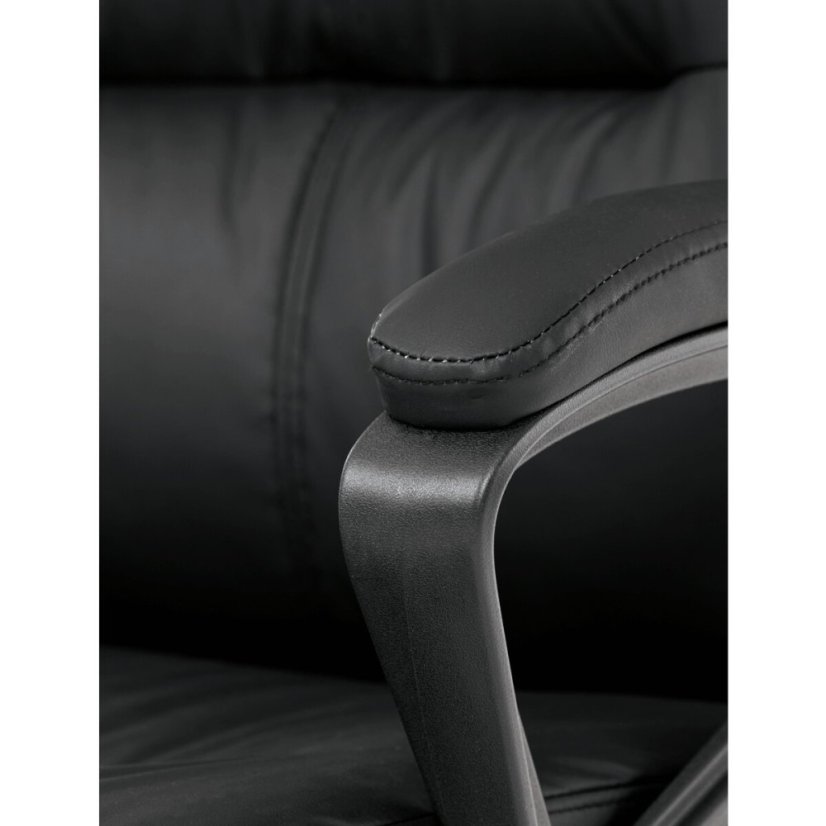 Kancelářské křeslo, houpací mechanismus, černá ekokůže, KA-Y346 BK