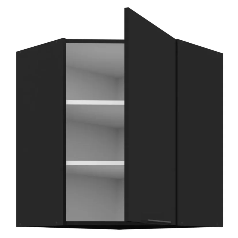 Horní rohová skříňka, černá, SIBER 60x60 GN-72 1F