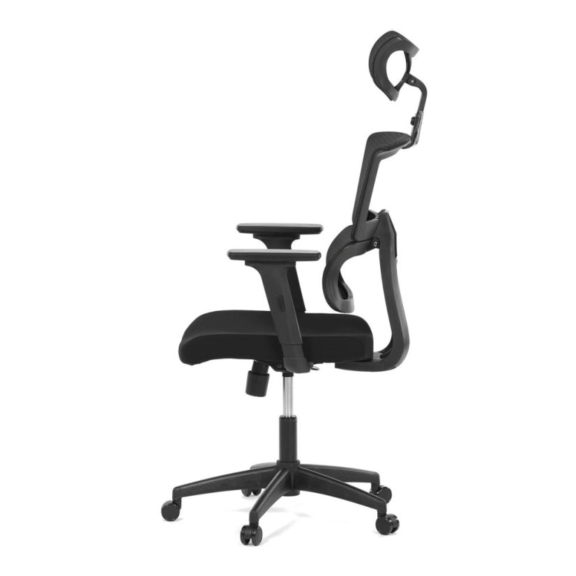 Kancelářská židle KA-B1025 BK, houpací mechanismus, černá síťovina (63 x 68) cm