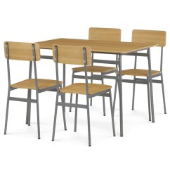 Jídelní set s 4 židlemi, 110x70x76cm, mdf, divoký dub, AUT-O2156 OAK