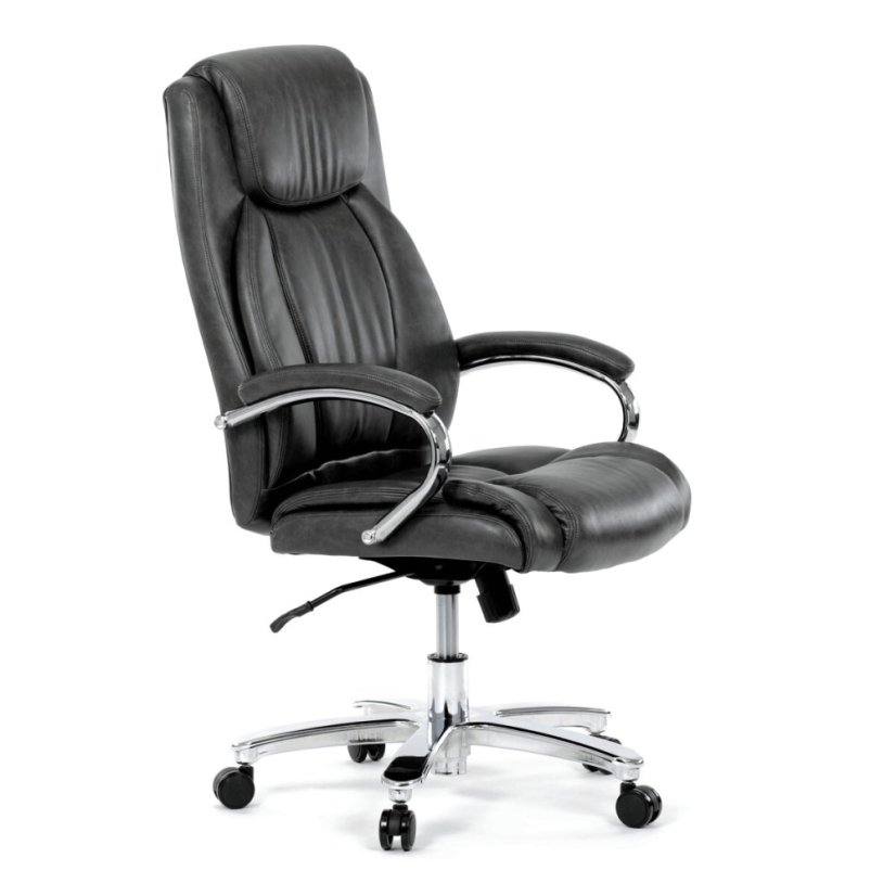 Kancelářské křeslo, houpací mechanismus, šedá ekokůže, KA-F1385 GREY