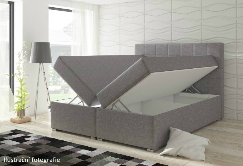 Kontinentální postel Boxspring DIANA černá ekokůže - Vyberte rozměry: 140 x 200 cm