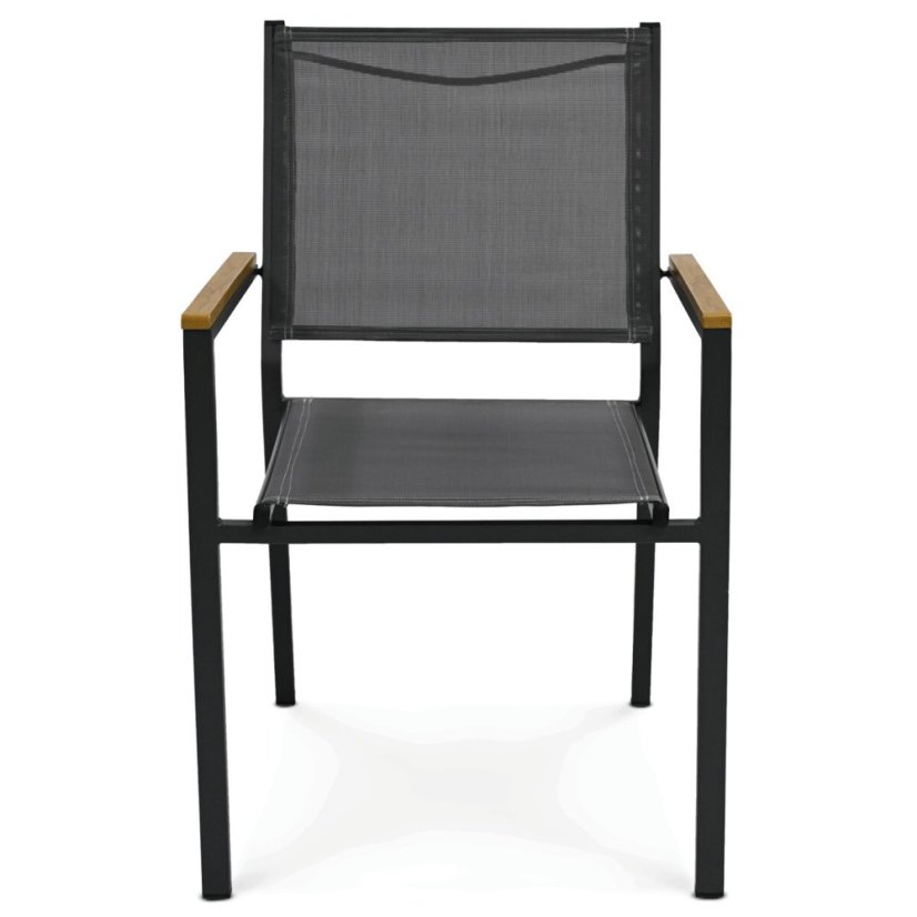 Zahradní židle, kov, síťovina, šedá, AZC-L1303 GREY
