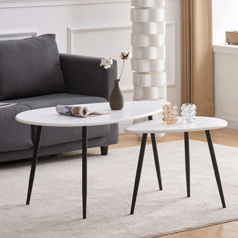 Odkládací stolek 100x60x50cm, mdf, bílá, AF-3012 WT - materiál: dřevo