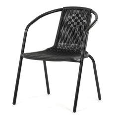 Zahradní židle, kov, plast, černá, AZC-H1001 BK
