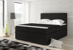 Kontinentální postel Boxspring DIANA černá ekokůže – vysoký násed cca 60 cm