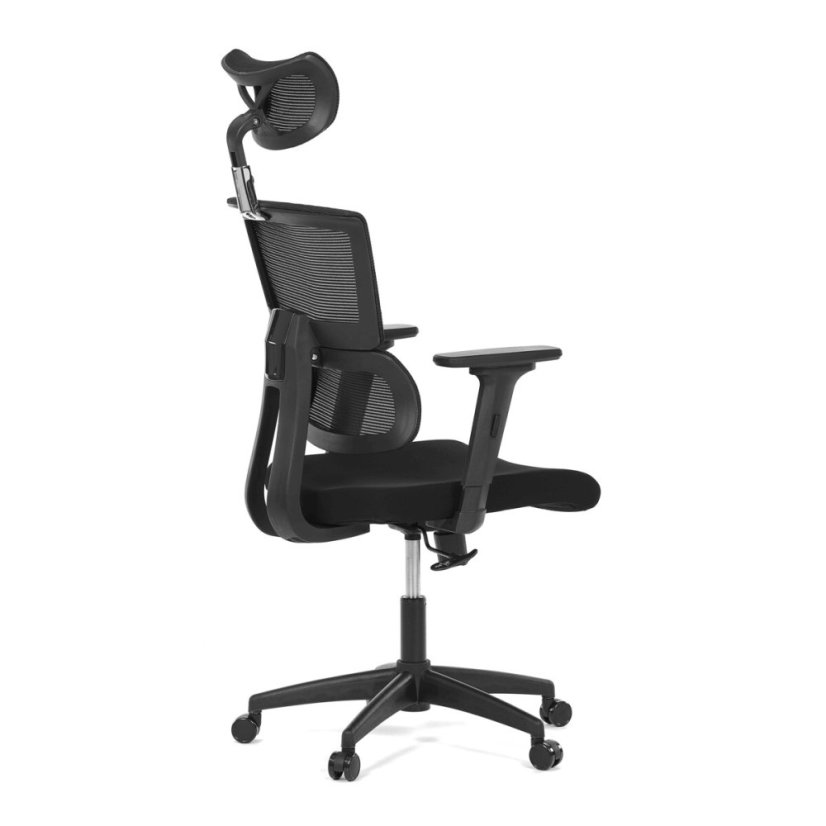 Kancelářská židle KA-B1025 BK, houpací mechanismus, černá síťovina (63 x 68) cm