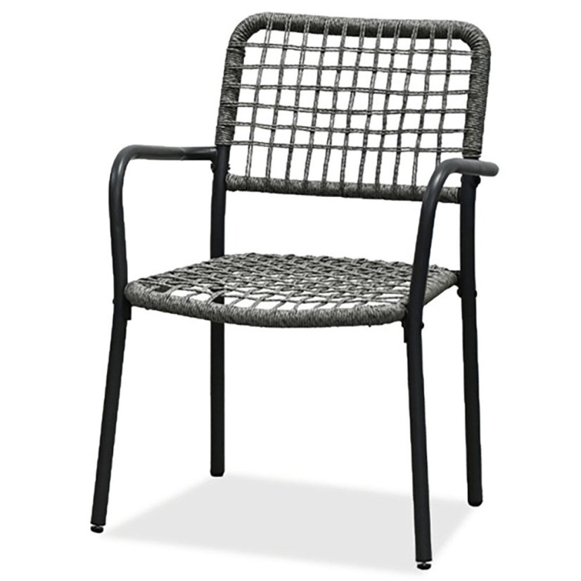 Balkónový set 1+2, stůl 60x60, židle umělý ratan barva antracit, kov antracit